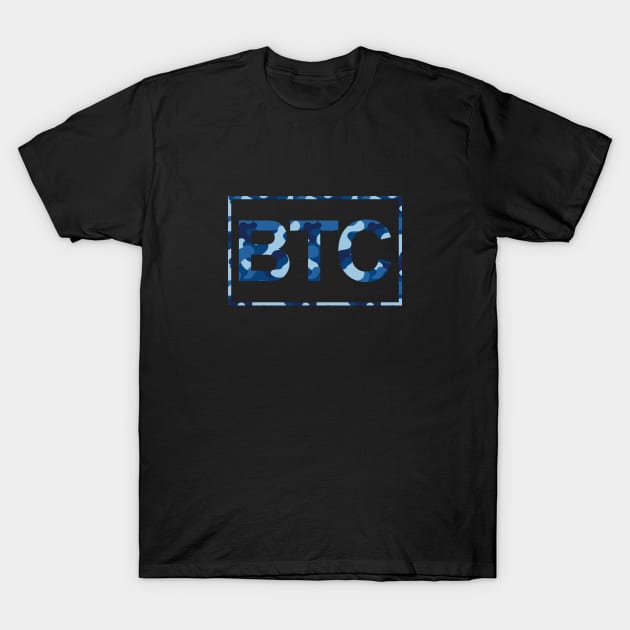 Bitcoin Blue Camo T-Shirt by felixbunny